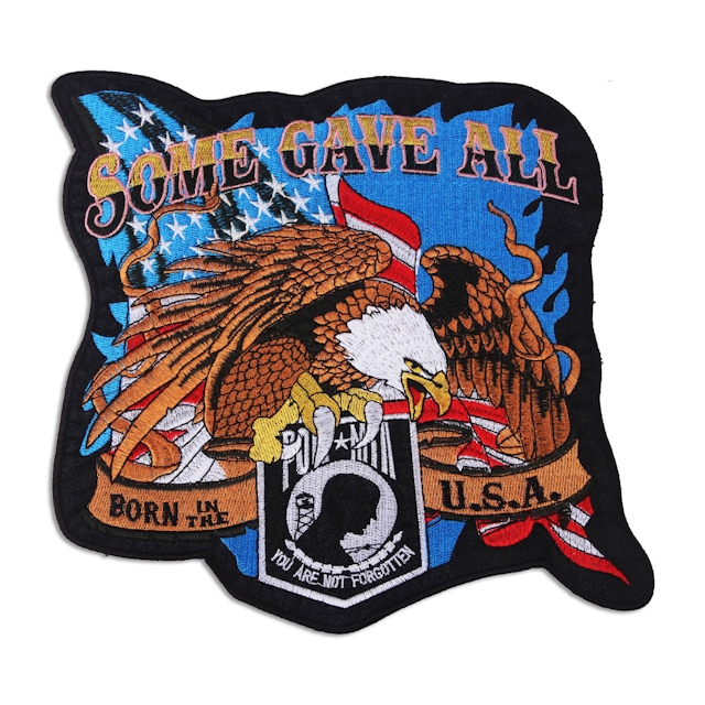 customized embroidered patch with bald eagle and american flag